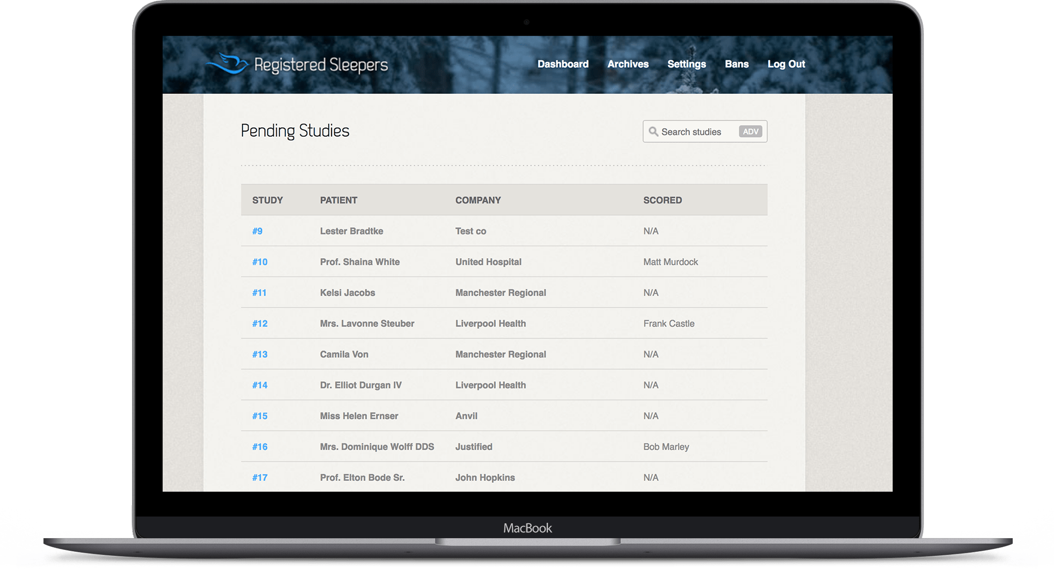 Registered Sleepers Dashboard
